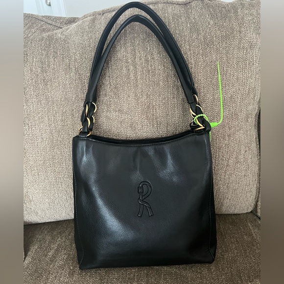 Roberta Di Camerino Black Leather Shoulder Purse ITALY - Picture 2 of 16